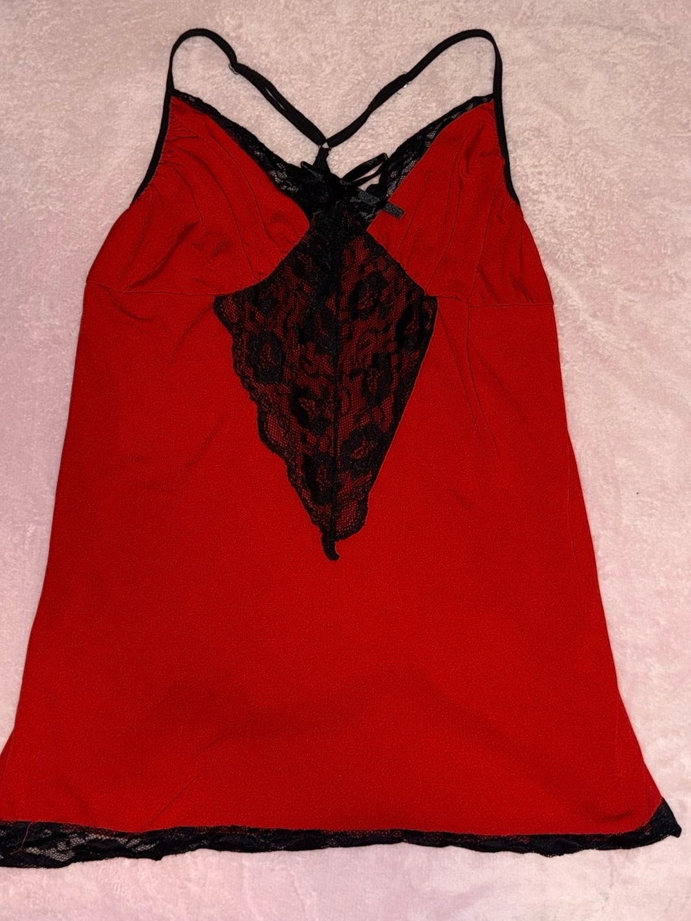 66❤️vintage red/black lace sleepwear cami ❤️
